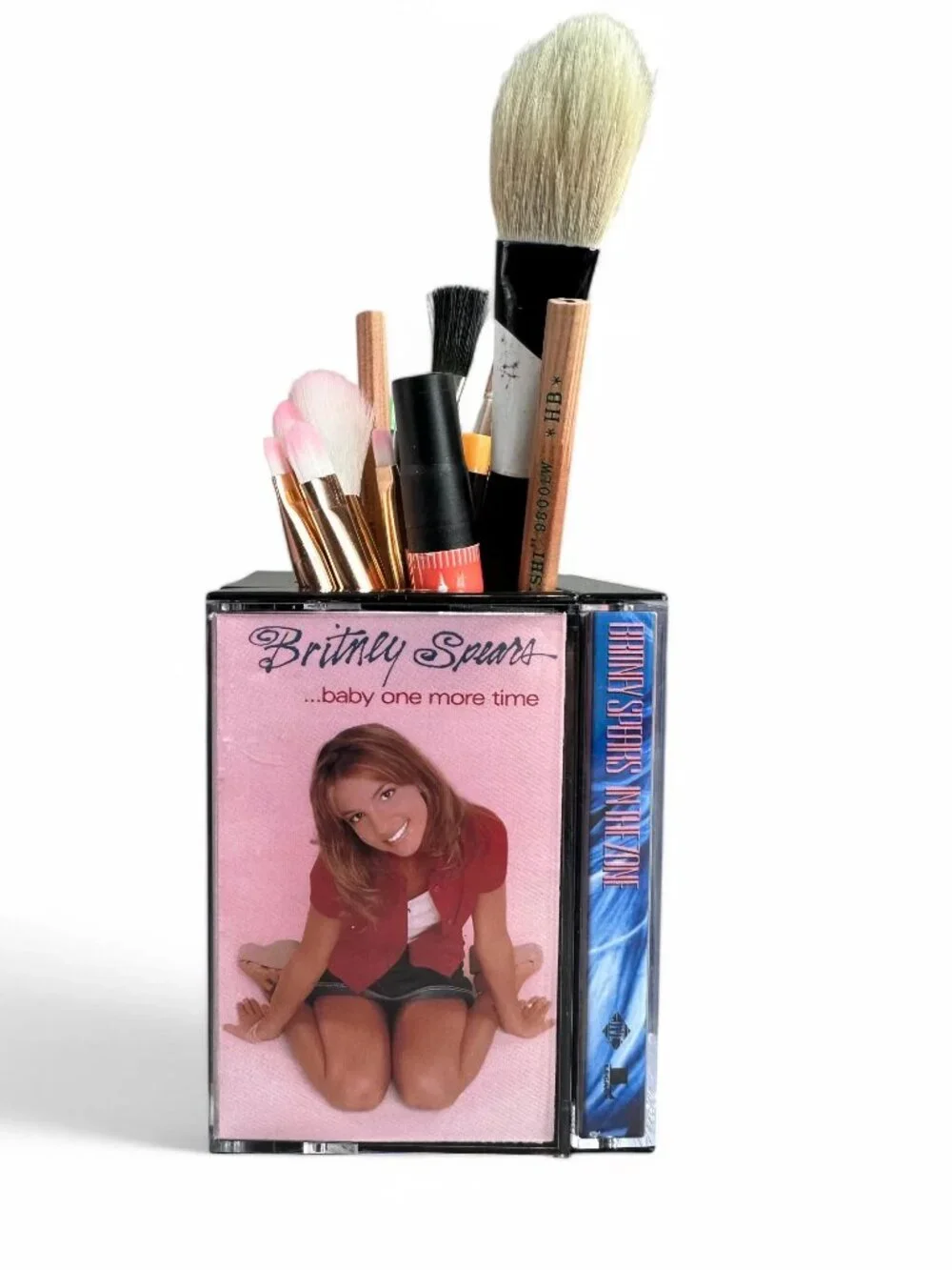 Britney Spears Vintage Cassette Tape Desk Organizer | Pencil holder | Pink
